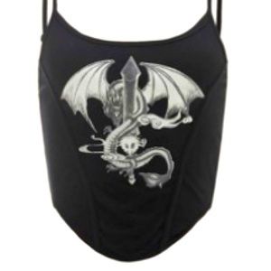 Glow in the dark sword dragon tank top/crop top/cami y2k grunge emo